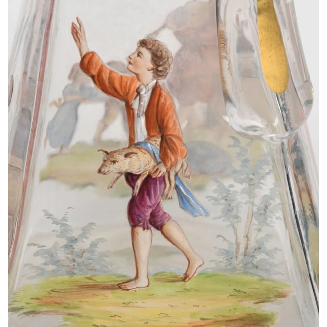 Art Nouveau Late 19th Century Enameled and Parcel-Gilt Glass Cruet Set, Lobmeyr - 6 piece For Sale - Image 3 of 9