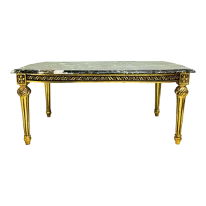 French Style Marble Topped Table With Gold Details