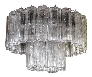 1960s Murano Glass Tronchi Chandelier by Venini