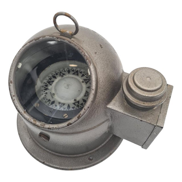 Marine Compass in Metal and Glass, 1960s For Sale