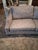Sam Moore Transitional Upholstered Sofa in Gray-Blue Geometric Fabric A handsome transitional sofa by Sam Moore, featuring...