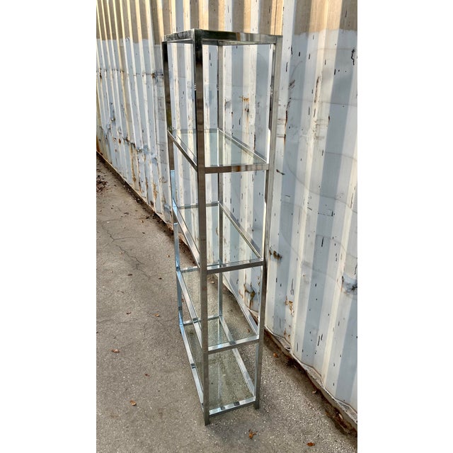 Mid Century Modern Chrome Etagere in the Milo Baughman Manner. Circa 1970s For Sale In Miami - Image 6 of 12