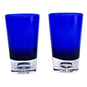 Block Crystal Stockholm Cobalt Blue Large Tumblers/Small Vases, Set of 2