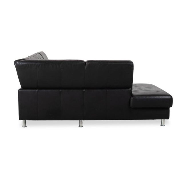 Florence Corner Sofa in Black Leather by Ewald Schillig For Sale - Image 12 of 15