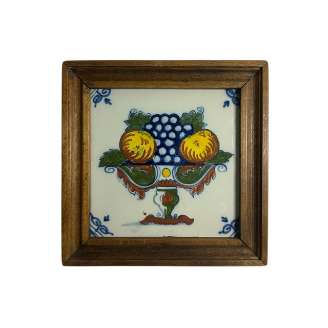 Vintage Framed Hand-Painted Tiles by Tichelaar Makkum, 1960s, Set of 4 For Sale - Image 4 of 7