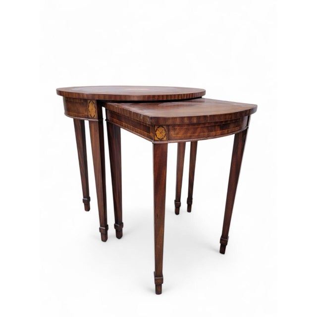 Maitland - Smith Vintage Regency Style Inlaid Nesting Tables by Maitland Smith For Sale - Image 4 of 12
