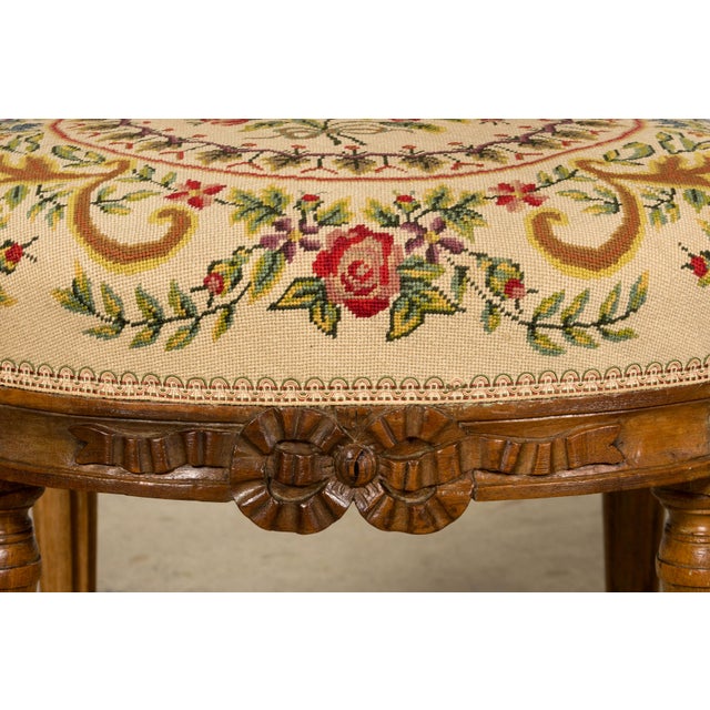 Wood Set of Six 19th Century French Walnut Side Chairs, Louis XVI Style For Sale - Image 7 of 18