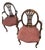 Pair of Vintage Georgian Revival Carved Wood Lyre-Back Armchairs For Sale