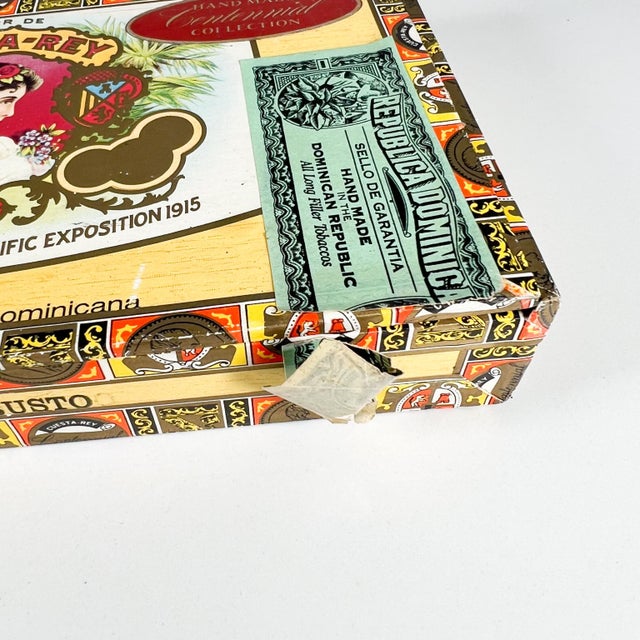 Vintage Cuesta -Rey 10 Cigar Box Dominican No 7 Robusto Centennial For Sale In San Diego - Image 6 of 13
