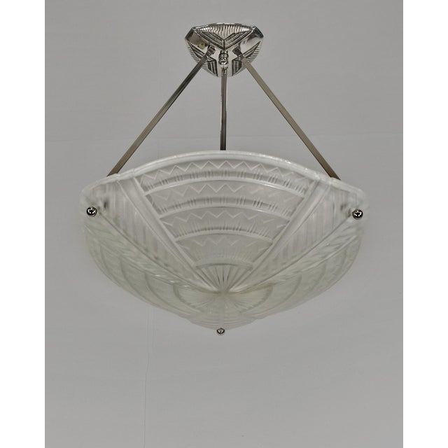 Art Deco 1930s Noverdy French Art Deco Pendant Light - 3 Available For Sale - Image 3 of 10