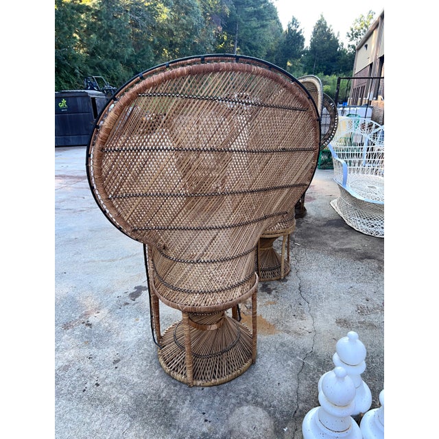 Wood 1970s Vintage Peacock Chairs- a Pair For Sale - Image 7 of 12