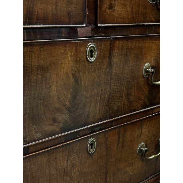 Georgian Walnut and Mahogany Chest of Drawers For Sale - Image 9 of 16