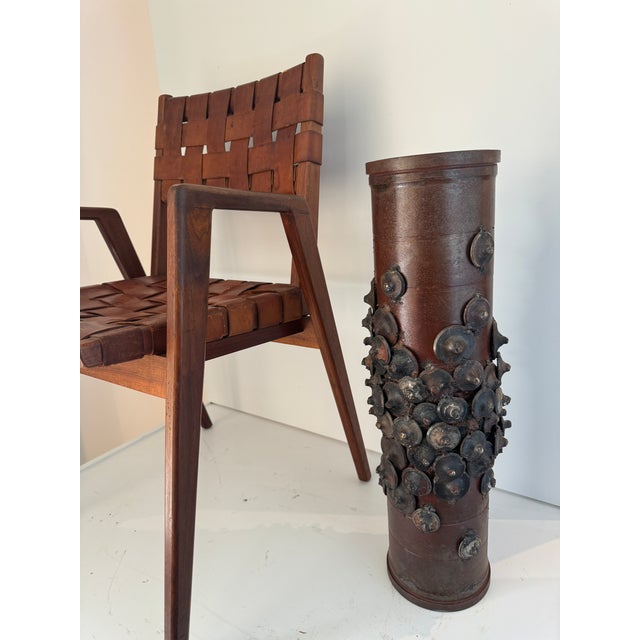 Vintage Metal Sculptural Vase For Sale In New York - Image 6 of 11