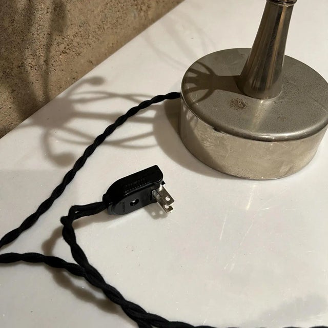 Mid 20th Century Sculptural Chrome Table Lamp For Sale - Image 9 of 10