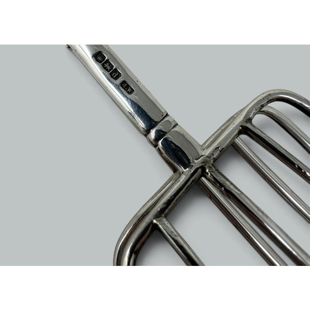 Early 20th Century Antique Vintage English Sterling Silver Asparagus Tongs Ben Wade Sheffield 1921 For Sale - Image 5 of 9
