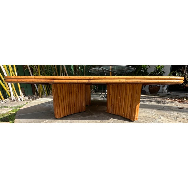Vintage Split-Reed Rattan Coffee Table – Paul Frankl Style For Sale - Image 9 of 11