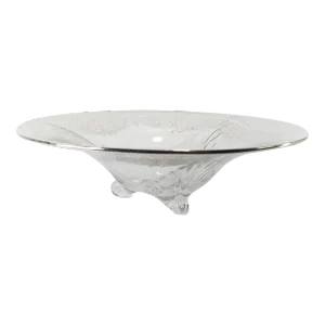 Mid-Century Rockwell Sterling Silver Overlay Glass Centerpiece Bowl
