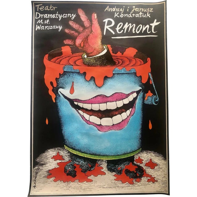 Remont Theatre Poster by A. Krauze, Poland, 1978 For Sale - Image 3 of 3