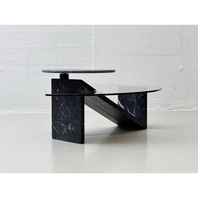 Black Modern Stone Coffee Table, 1994 For Sale - Image 8 of 18