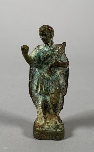 Bronze statuette of a Roman emperor in the style of ancient Rome, 1st-2nd century