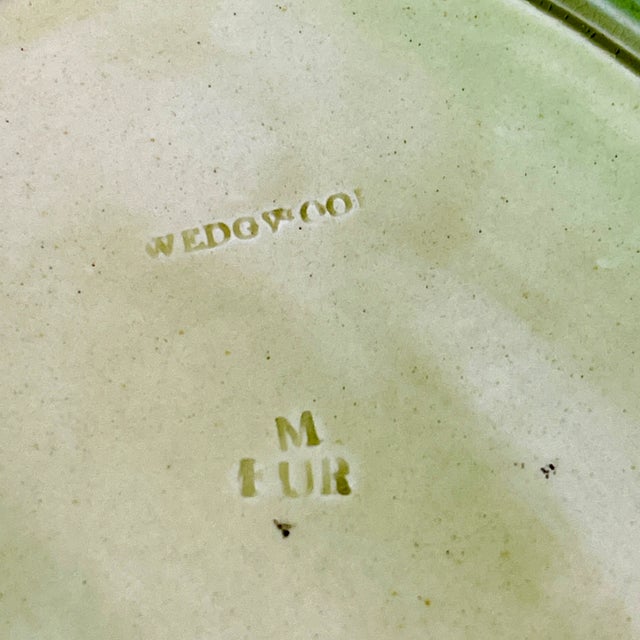 19th C. Wedgwood Reticulated Basket Weave Oval Majolica Serving Tray For Sale - Image 12 of 12