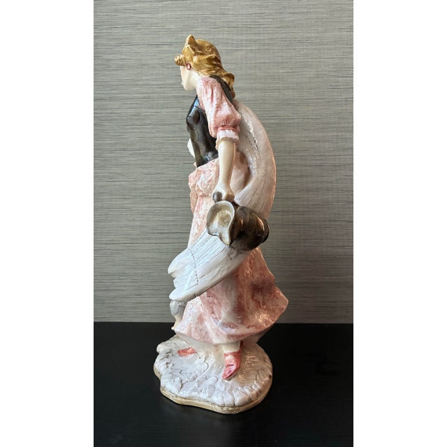 Pink VTG Italian Sculpture of a Mother & Son by Amilcare Santini , 17" T., Heavy For Sale - Image 8 of 12