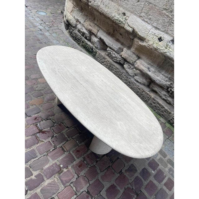 Vintage Brown Travertine Table, 1960s For Sale - Image 6 of 8