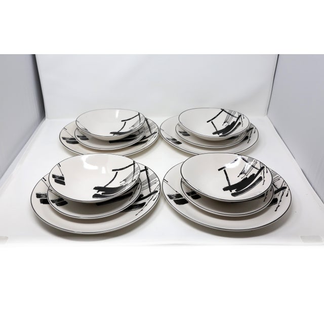 1990's "Calligraphy" Postmodern Dinnerware by Sango -Set of 14 For Sale In Tampa - Image 6 of 9