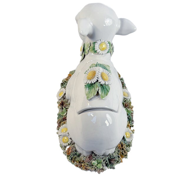 1970s Mid 20th Century Italian Majolica Lamb Tureen For Sale - Image 5 of 7