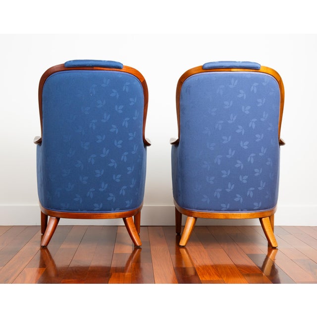 Mid 20th Century Vintage Swedish Carl Malmsten Lounge Chairs, a Pair For Sale - Image 5 of 12