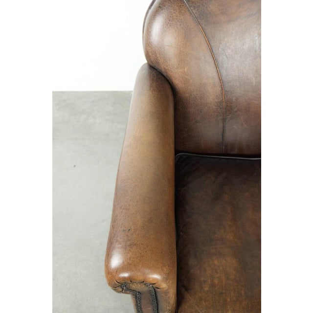 Animal Skin Sheepskin Armchair with Patina For Sale - Image 7 of 13