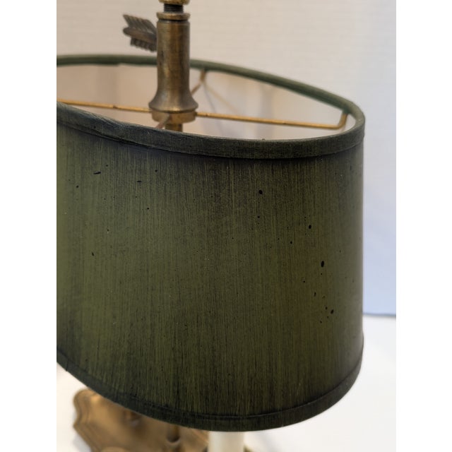 French Style Bouillette Bouillot Lamp With Green Shade Desk Lamp Circa 1950s For Sale In Detroit - Image 6 of 11