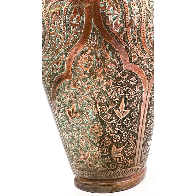 Vintage Embossed Copper Wall Pocket Vase — Persian / Moorish / Bohemian For Sale - Image 12 of 14