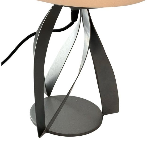 Space Age Mushroom Table Lamp in White with Satin Glass Shade and Metal Base For Sale - Image 4 of 8