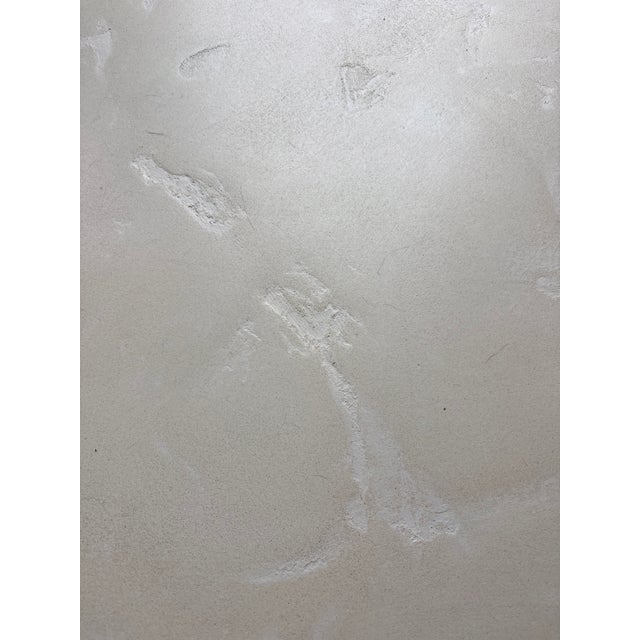 White Late 20th Century Neoclassical Ionic Capital Plaster Coffee Table, Architectural Column Form, Square Top on Cylindrical Pedestal Base For Sale - Image 8 of 8