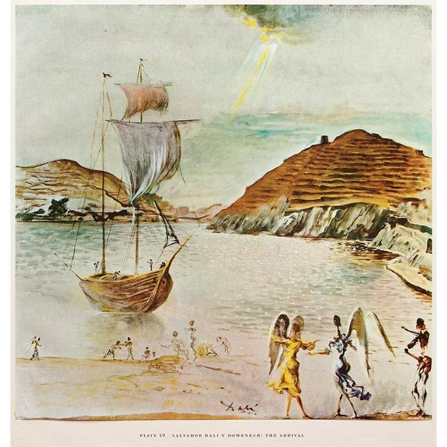 Celadon 1950s After Salvador Dali "The Arrival", First Edition Swiss Full-Color Print For Sale - Image 8 of 9