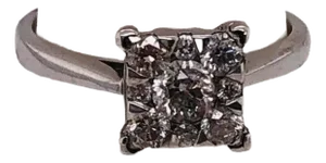 14 Karat White Gold Engagement Bridal Ring With Diamonds 0.67 TDW, Size 5.5