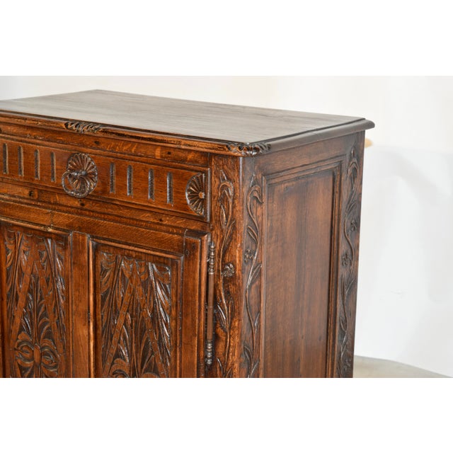 Wood 19th C French Carved Oak Buffet For Sale - Image 7 of 11
