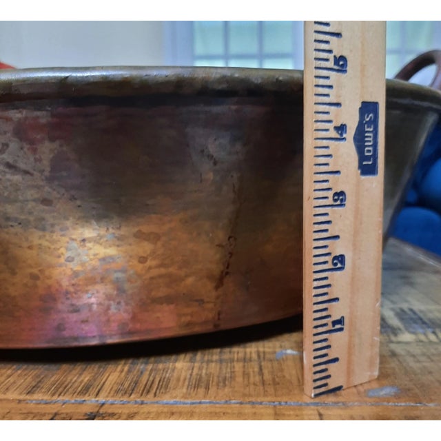 Hand Hammered French Copper XXXL Pan Brass Handles For Sale - Image 4 of 17