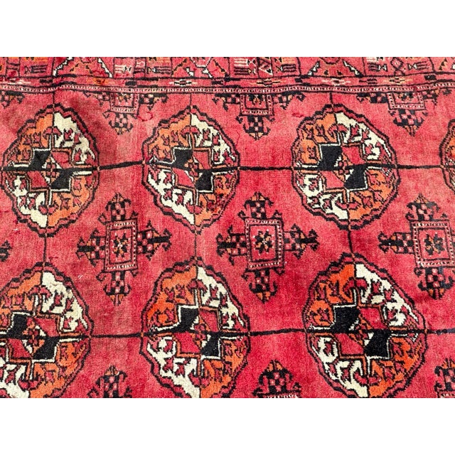Vintage Distressed Turkmen Bokhara Rug, 1940s For Sale - Image 13 of 18