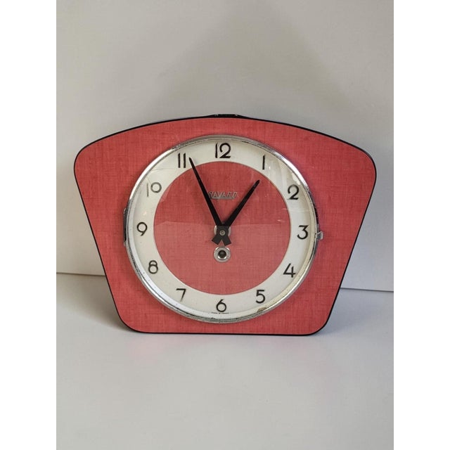 Kitchen Clock in Red Formica from Bayard, 1950s For Sale - Image 10 of 10