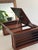 A rare and highly decorative vintage adjustable reading table featuring an architectural Mid Century Modern silhouette,...