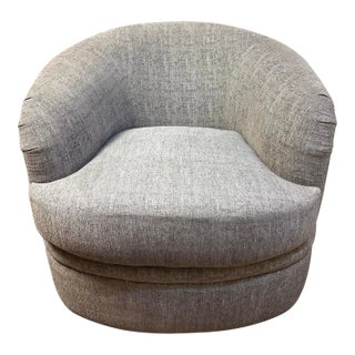Custom Made Contemporary Taupe Swivel Chairs For Sale