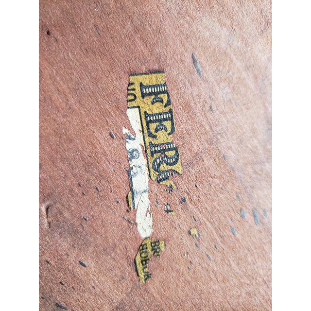 1940s Elegant Vintage Ferguson Bros. Mahogany & Brass Two-Tier Galleried Side/Cake Table For Sale - Image 5 of 6