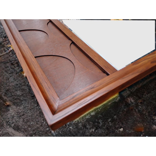 Broyhill Brasilia Mid Century Lowboy Dresser and Original Mirror For Sale - Image 10 of 13