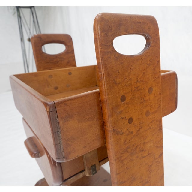 Unusual Solid Colonial Maple Gallery Top Side End Table One Drawer MINT For Sale - Image 14 of 16