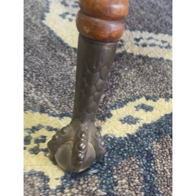 Antique Oak Wood Parlor Table Marble Talon Feet For Sale In Lexington, KY - Image 6 of 6