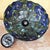 Art Nouveau Late 20th Century Meyda Tiffany Blue Floral Stained Glass Hanging Pendant / Swag Lamp For Sale - Image 3 of 18