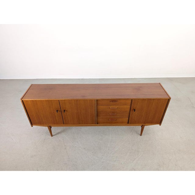 Mid-Century Modern Danish Sideboard in Teak For Sale - Image 4 of 11
