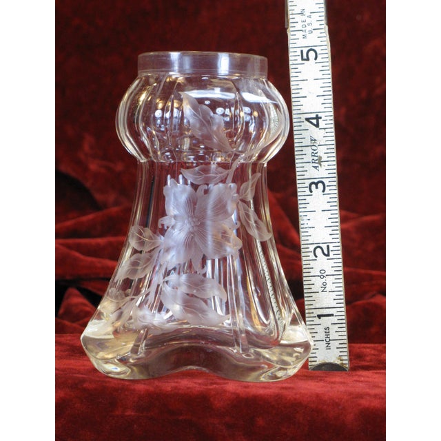 Early 20th Century Vase Art Nouveau Wheel-Cut Engraved Glass Floral and Foliate Design Dogwood For Sale - Image 12 of 18